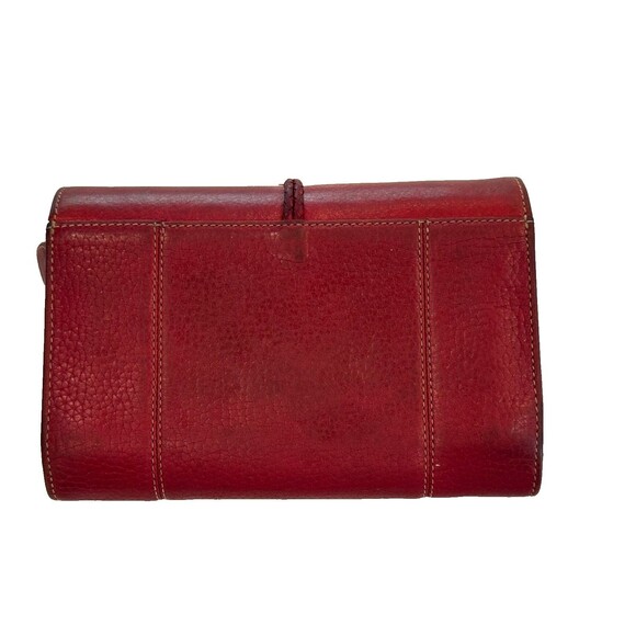 Brighton Red Pebbled Leather Trifold Wallet Organizer Checkbook Clutch - Picture 5 of 12